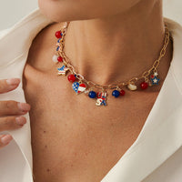 Thumbnail for Chic American Flag Element Heart Star Pendant Necklace Bracelet Earrings - ArtGalleryZen