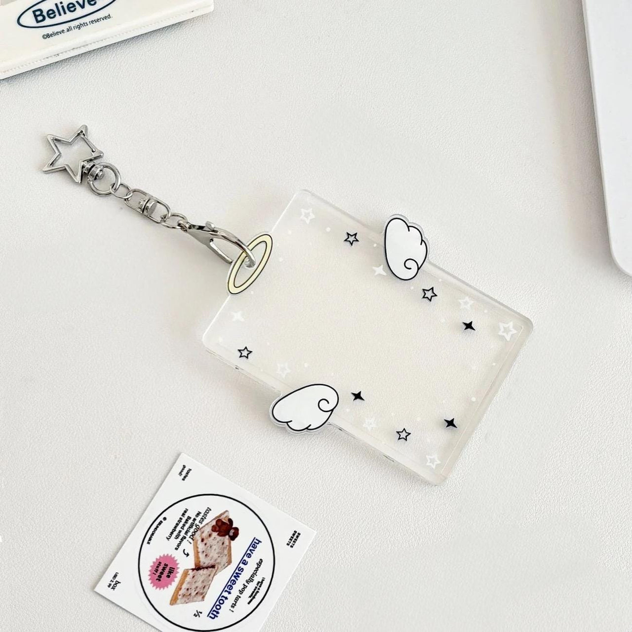 Chic Angel Kpop Keychain Acrylic Photocard Holder - ArtGalleryZen
