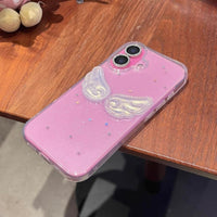 Thumbnail for Chic Angel Wing Star Sequin iPhone Case With Charm - ArtGalleryZen