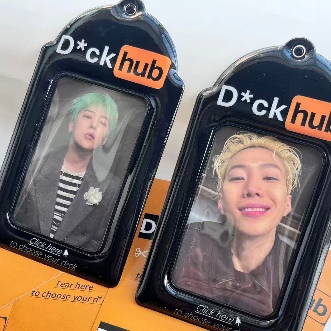Chic Black and Orange Kpop Idol Keychain Photocard Holder - ArtGalleryZen
