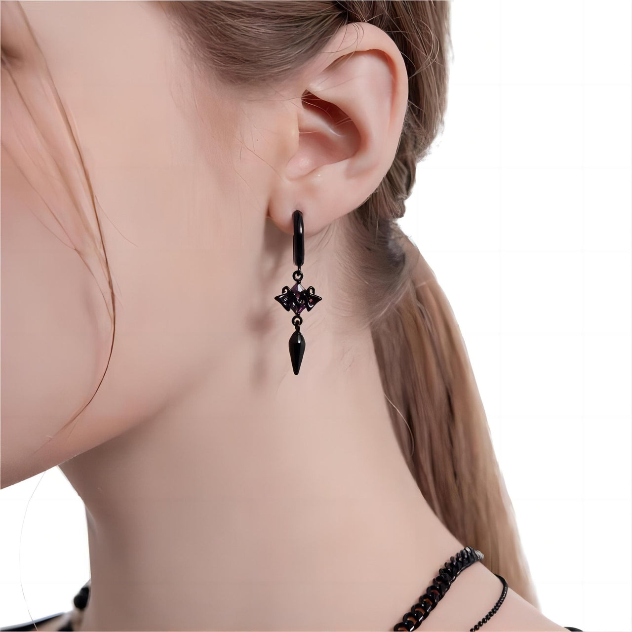Chic Black and White Little Ghost Earrings - ArtGalleryZen