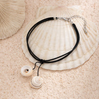 Thumbnail for Chic Boho Shell Charm Wax Cord String Anklet - ArtGalleryZen