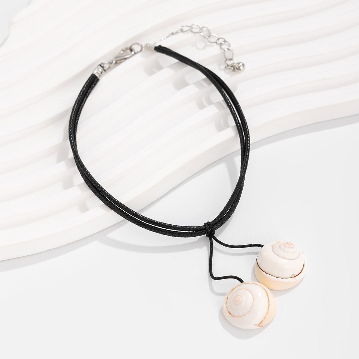 Chic Boho Shell Charm Wax Cord String Anklet - ArtGalleryZen