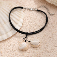 Thumbnail for Chic Boho Shell Charm Wax Cord String Anklet - ArtGalleryZen