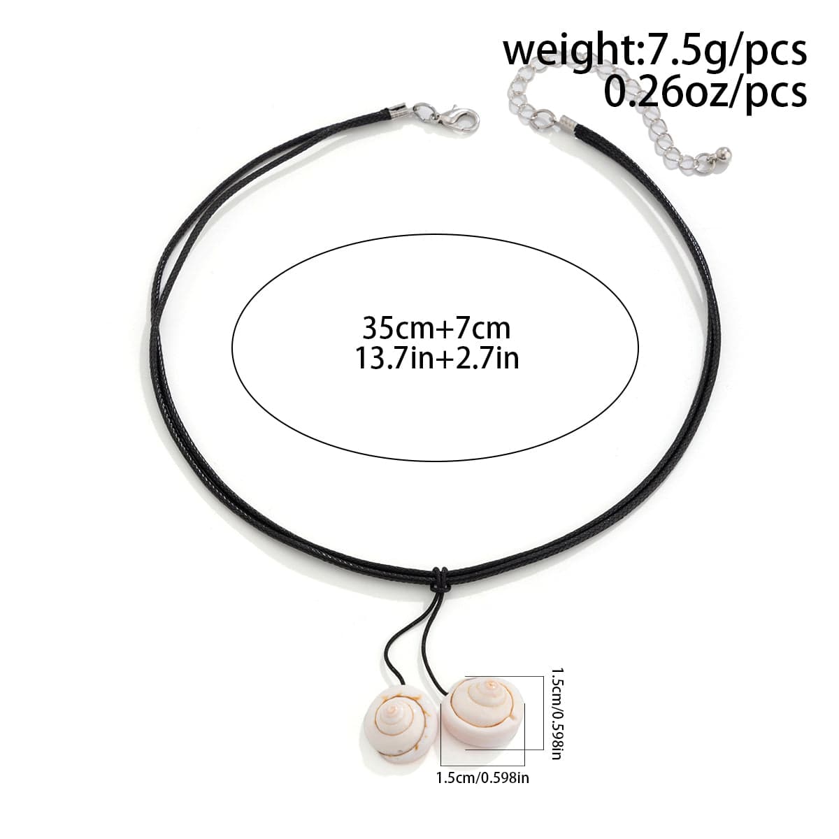 Chic Boho Shell Pendant Wax Cord String Necklace - ArtGalleryZen