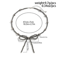 Thumbnail for Chic Bowknot Beaded Chain Necklace - ArtGalleryZen