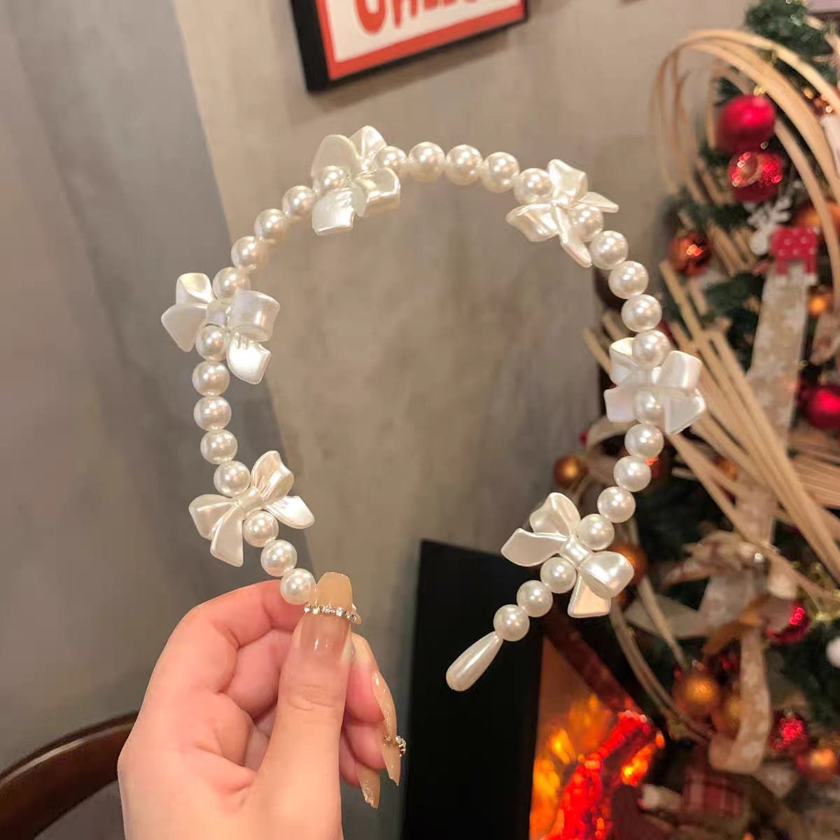 Chic Bowknot Pearl Hair Band - ArtGalleryZen