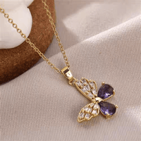 Thumbnail for Chic Colorful Butterfly Pendant Necklace - ArtGalleryZen