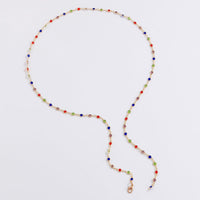 Thumbnail for Chic Colorful Crystal Long Chain Y Necklace - ArtGalleryZen