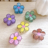 Thumbnail for Chic Colorful Hand-drawn Painting Flower Hair Claw Clip - ArtGalleryZen