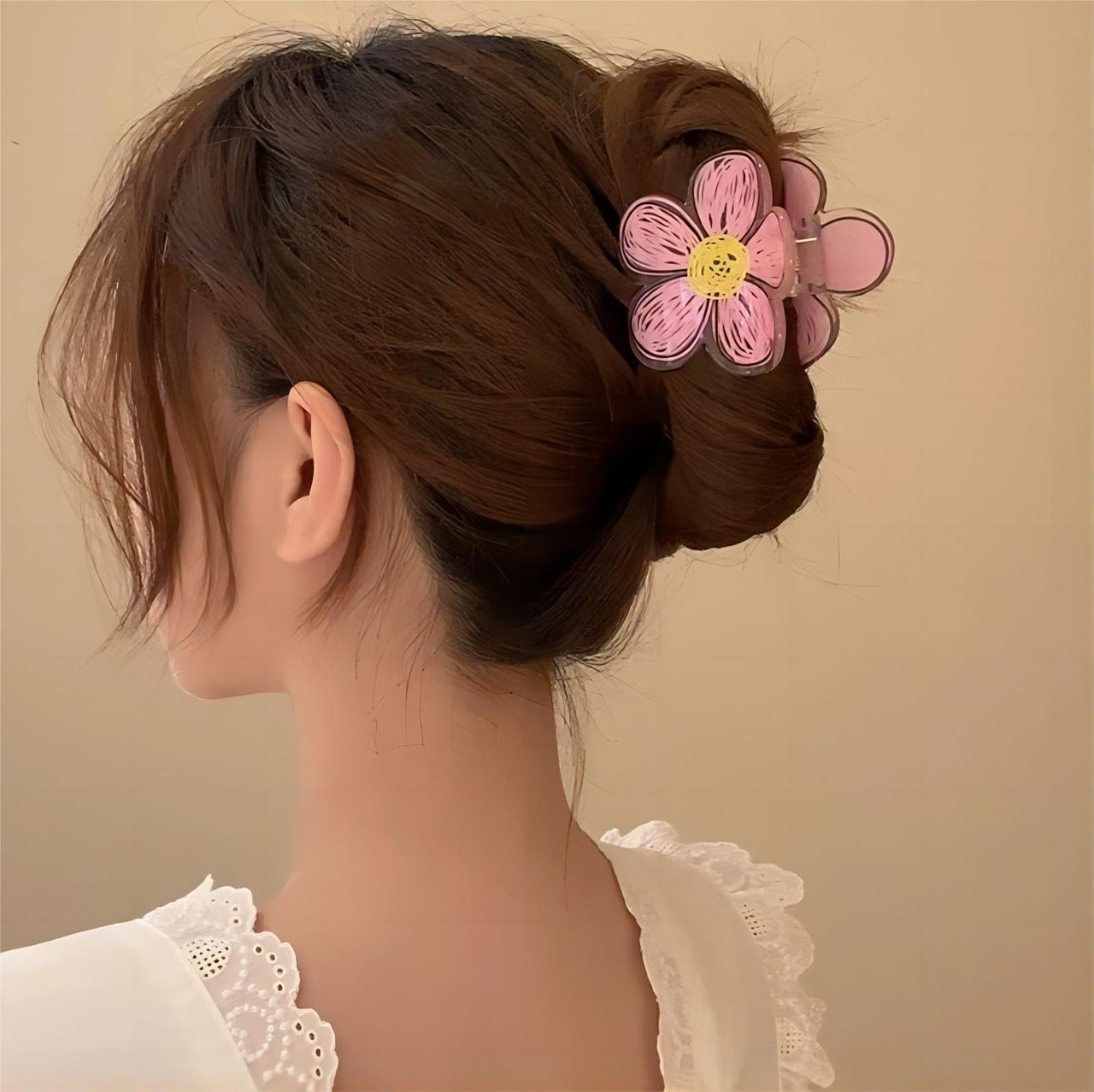 Chic Colorful Hand-drawn Painting Flower Hair Claw Clip - ArtGalleryZen