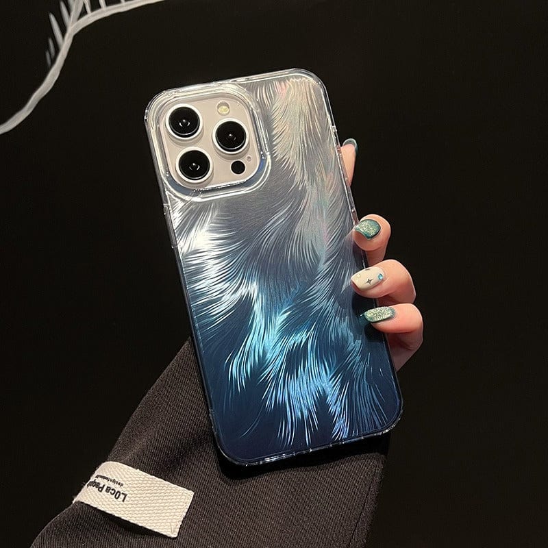 Chic Colorful Laser Feather Pattern iPhone Case - ArtGalleryZen