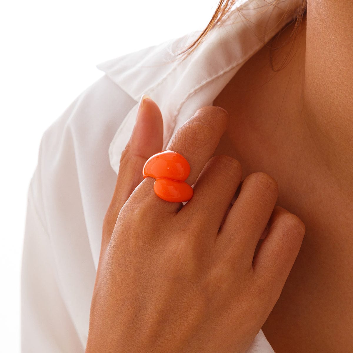 Chic Colorful Waterdrop Resin Ring - ArtGalleryZen