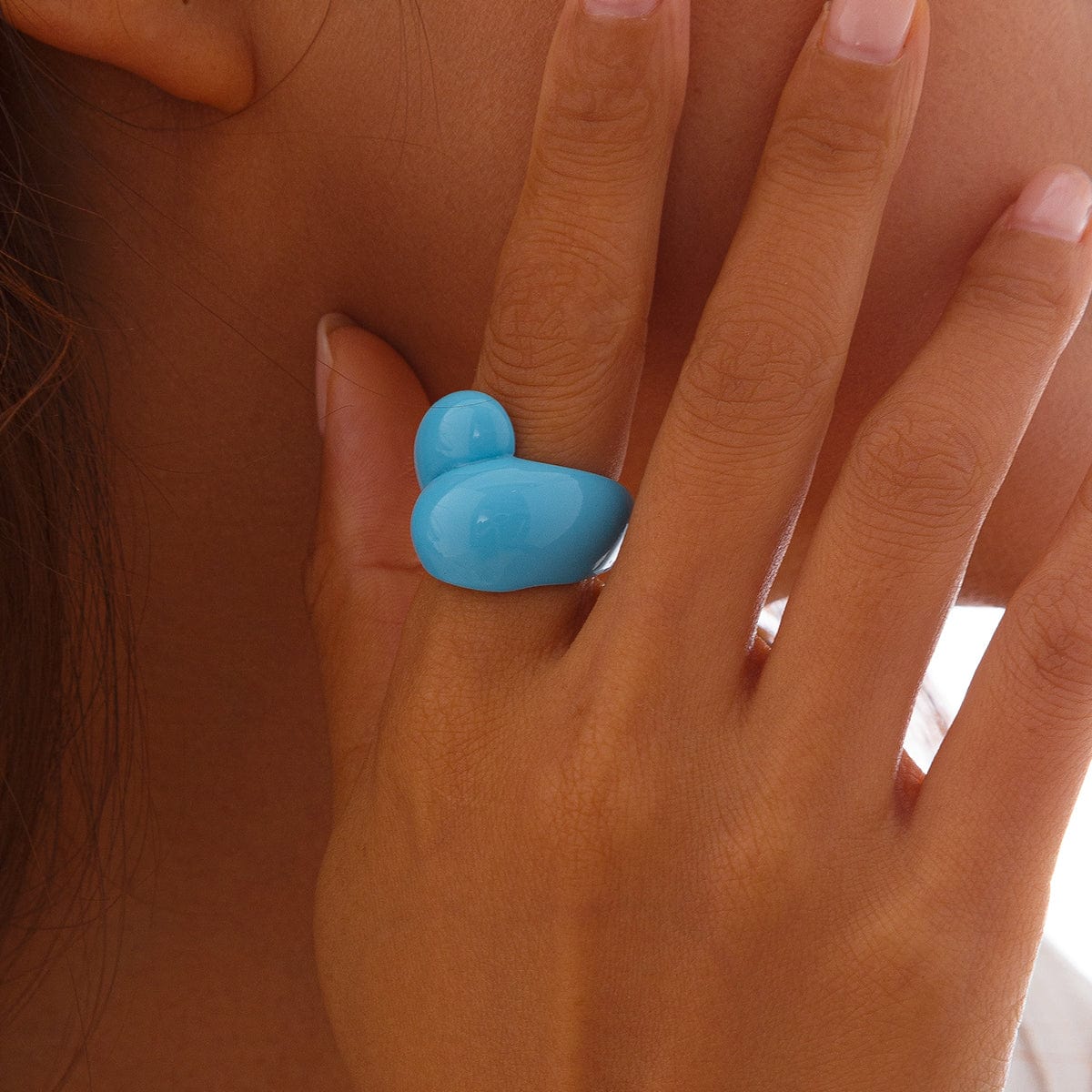 Chic Colorful Waterdrop Resin Ring - ArtGalleryZen