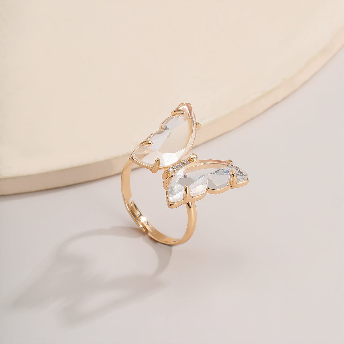 Chic Colorful Zirconia Butterfly Ring - ArtGalleryZen
