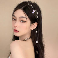 Thumbnail for Chic Crystal Butterfly Tassel Hair Band - ArtGalleryZen