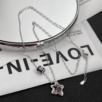 Thumbnail for Chic Crystal Inlaid Star Charm Necklace - ArtGalleryZen