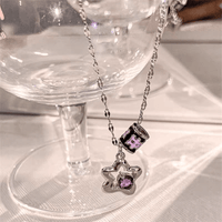 Thumbnail for Chic Crystal Inlaid Star Charm Necklace - ArtGalleryZen