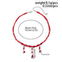 Thumbnail for Chic Crystal Tassel Blood Drop Choker Necklace - ArtGalleryZen