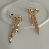 Thumbnail for Chic Curved Ribbon Bowknot Stud Earrings - ArtGalleryZen