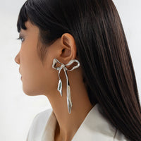 Thumbnail for Chic Curved Ribbon Bowknot Stud Earrings - ArtGalleryZen