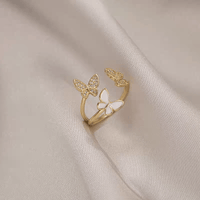 Thumbnail for Chic CZ Inlaid Butterfly Ring - ArtGalleryZen