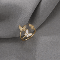 Thumbnail for Chic CZ Inlaid Butterfly Ring - ArtGalleryZen