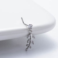 Thumbnail for Chic CZ Inlaid Dangling Crown Floral Stainless Steel Nose Piercing Nose Stud - ArtGalleryZen