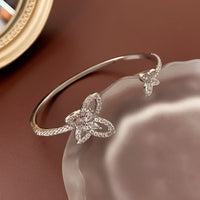 Thumbnail for Chic CZ Inlaid Duo Butterfly Bangle Bracelet - ArtGalleryZen