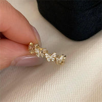 Thumbnail for Chic CZ Inlaid Enamel Butterfly Open Ring - ArtGalleryZen