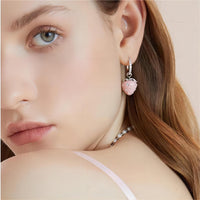 Thumbnail for Chic CZ Inlaid Enamel Pink Strawberry Huggie Hoop Earrings - ArtGalleryZen