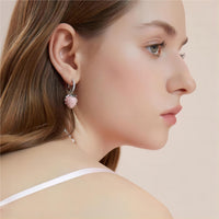 Thumbnail for Chic CZ Inlaid Enamel Pink Strawberry Huggie Hoop Earrings - ArtGalleryZen