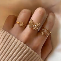 Thumbnail for Chic CZ Inlaid Hollowed-out Butterfly Ring - ArtGalleryZen