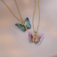 Thumbnail for Chic CZ Inlaid Murano Butterfly Necklace - ArtGalleryZen