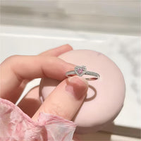 Thumbnail for Chic CZ Inlaid Pink Crystal Heart Ring - ArtGalleryZen