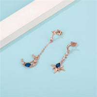 Thumbnail for Chic CZ Inlaid Rhinestone Moon Phase Star Dangle Earrings - ArtGalleryZen
