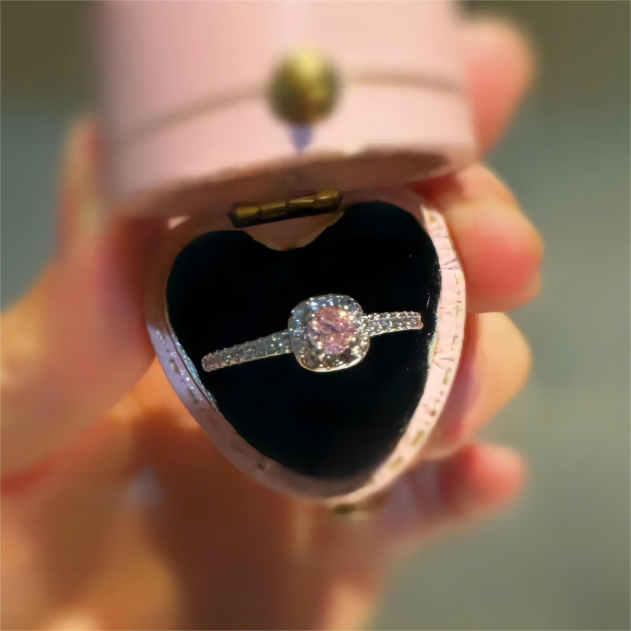 Chic CZ Inlaid Stackable Pink Crystal Ring - ArtGalleryZen