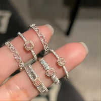 Thumbnail for Chic CZ Inlaid Stackable Pink Crystal Ring - ArtGalleryZen