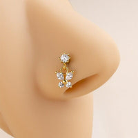 Thumbnail for Chic CZ Inlaid Stainless Steel Butterfly Nose Piercing Nose Stud - ArtGalleryZen