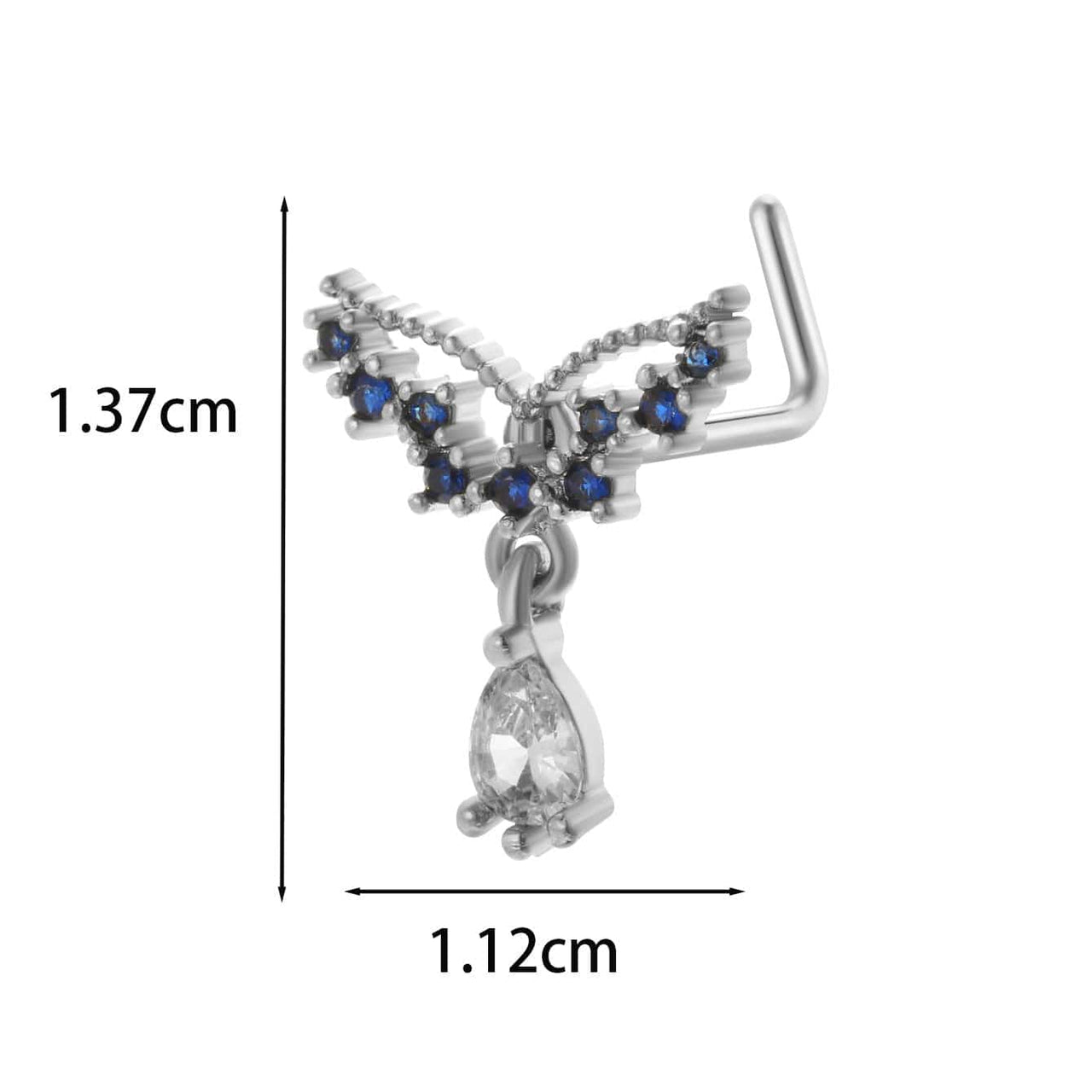 Chic CZ Inlaid Titanium Steel Flower Heart Nose Piercing Nose Stud Nose Hoop - ArtGalleryZen