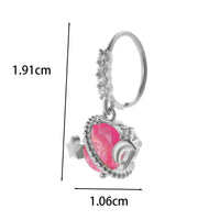 Thumbnail for Chic CZ Inlaid Titanium Steel Flower Heart Nose Piercing Nose Stud Nose Hoop - ArtGalleryZen
