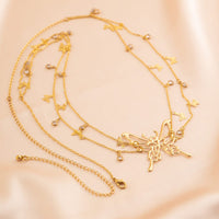 Thumbnail for Chic Dainty Layered Butterfly Crystal Tassel Belly Chain - ArtGalleryZen