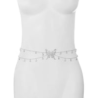 Thumbnail for Chic Dainty Layered Butterfly Crystal Tassel Belly Chain - ArtGalleryZen