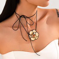 Thumbnail for Chic Enamel Flower Wax Cord String Necklace - ArtGalleryZen
