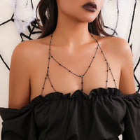 Thumbnail for Chic Enamel Hollowed-Out Crystal Charm Ball Chain Bra - ArtGalleryZen