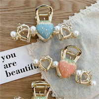 Thumbnail for Chic Enamel Strawberry Heart Hair Claw Clip - ArtGalleryZen