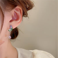 Thumbnail for Chic Enamel Tulip Dangle Earrings - ArtGalleryZen