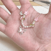 Thumbnail for Chic Floral Butterfly Necklace - ArtGalleryZen