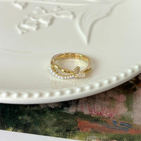 Thumbnail for Chic Floral Butterfly Pearl Ring Set - ArtGalleryZen
