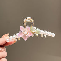 Thumbnail for Chic Floral Pearl Chignon Claw Clip Hair Clip - ArtGalleryZen